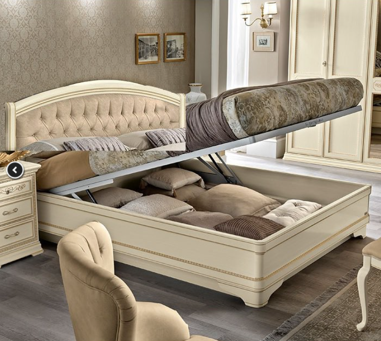 Klasická postel s čalouněným čelem Camelgroup Torriani Night Avorio Giorgione
