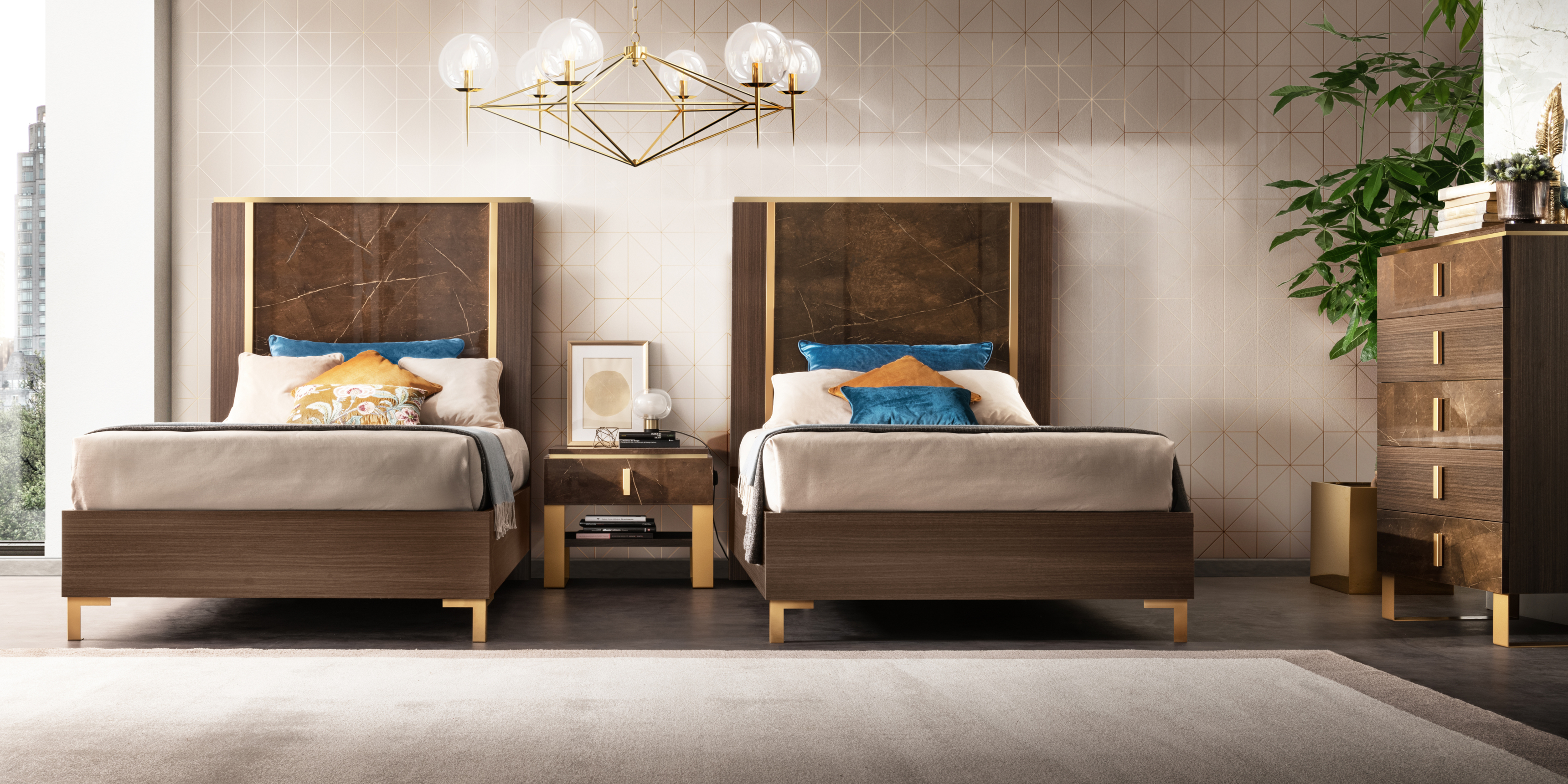 Glamour dřevěná postel Adora Essenza