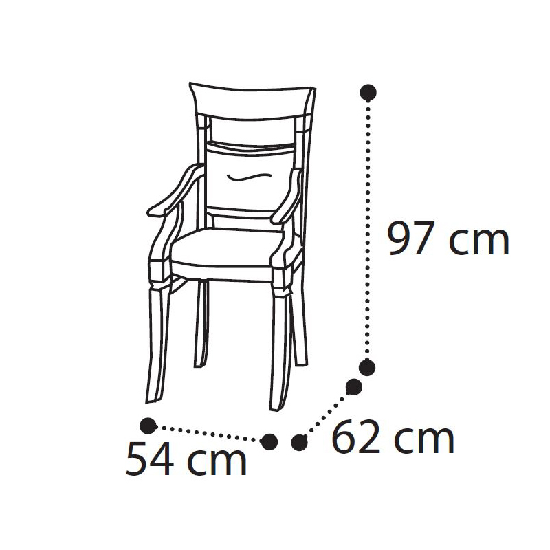 Klasická čalouněná židle s područkami Camelgroup Toriani Day Cherry