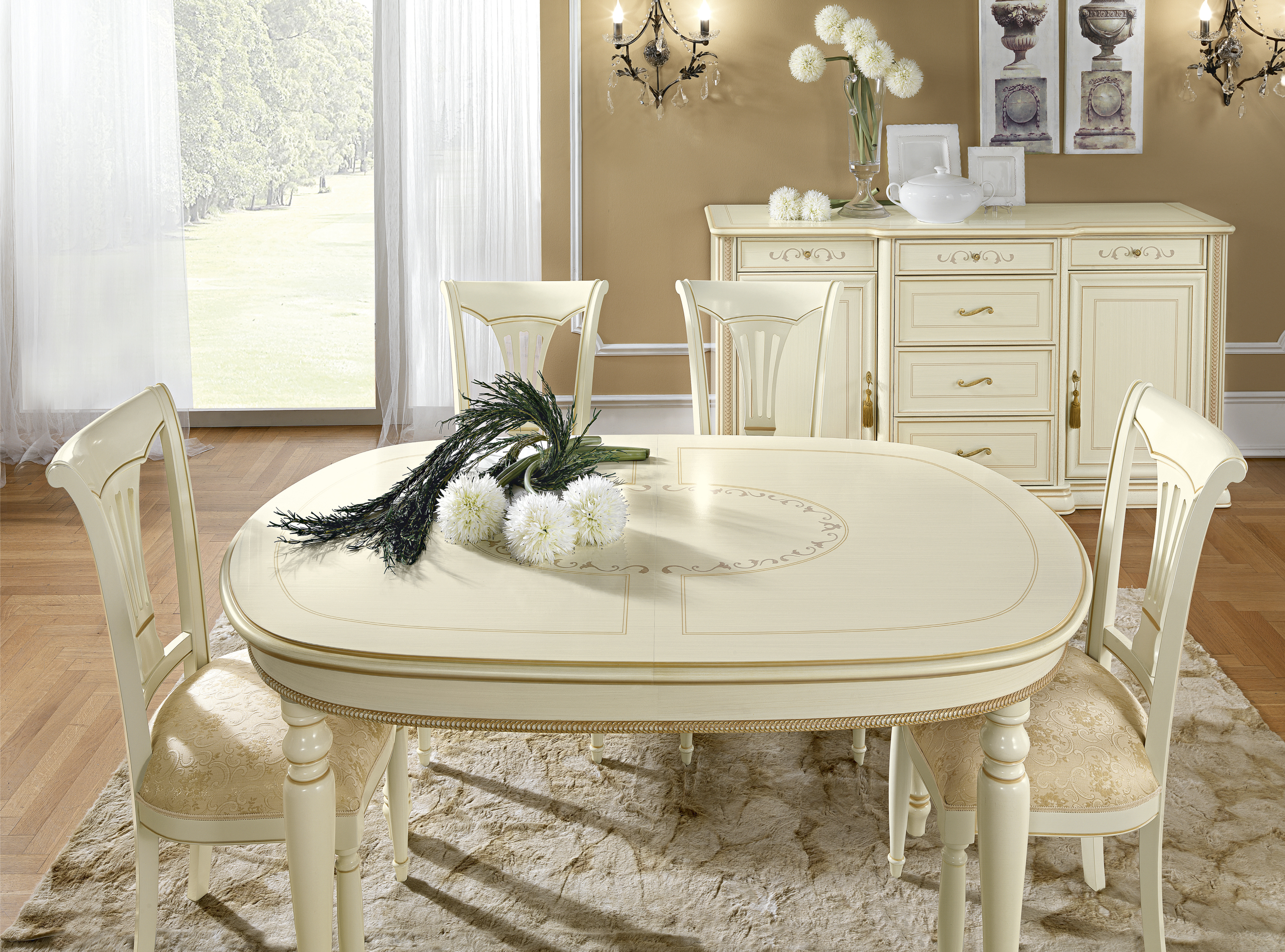 Klasická jídelní židle s čalouněním Camelgroup Siena Day Avorio