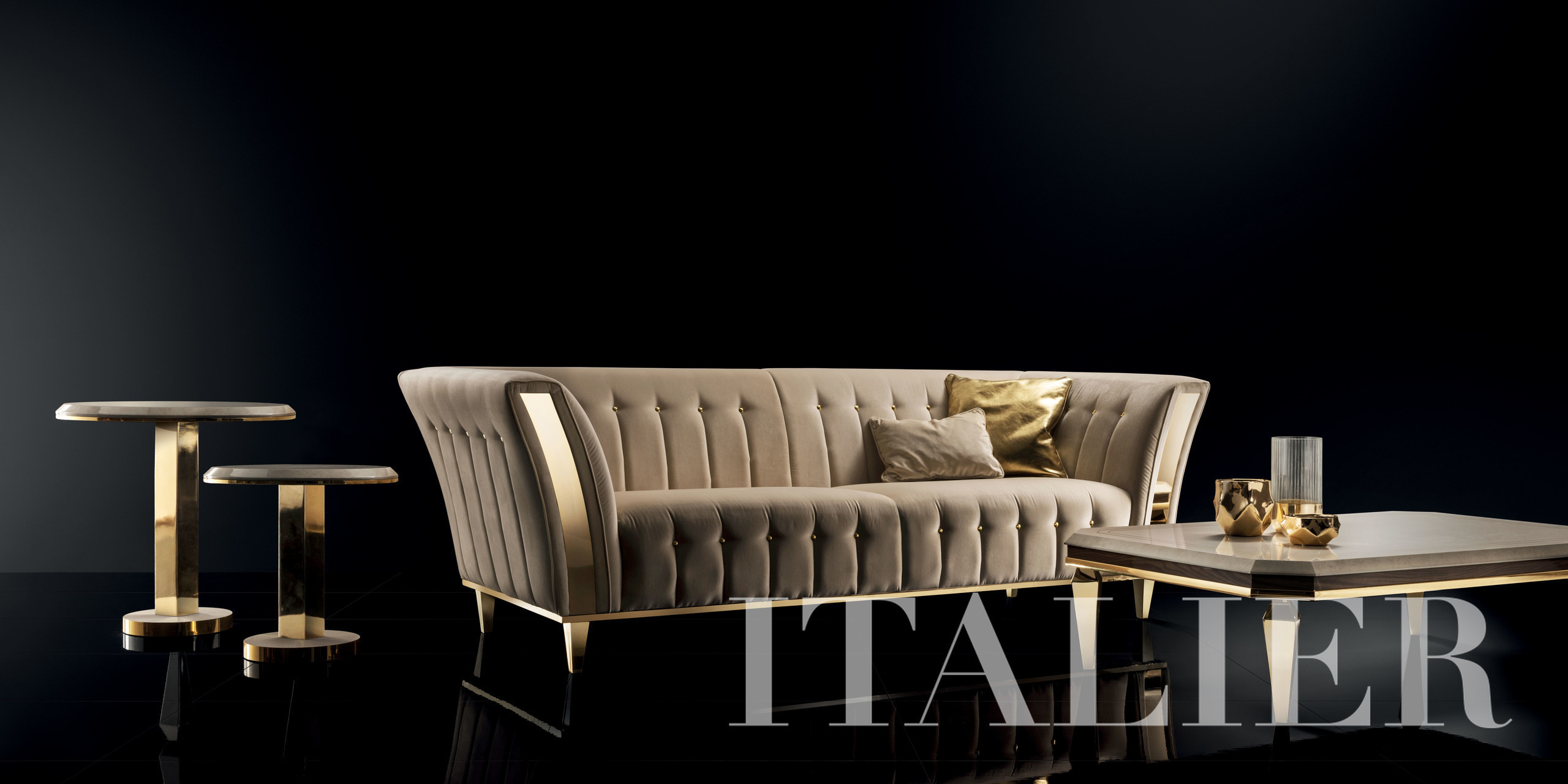 Diamante 3 seat sofa with tables
