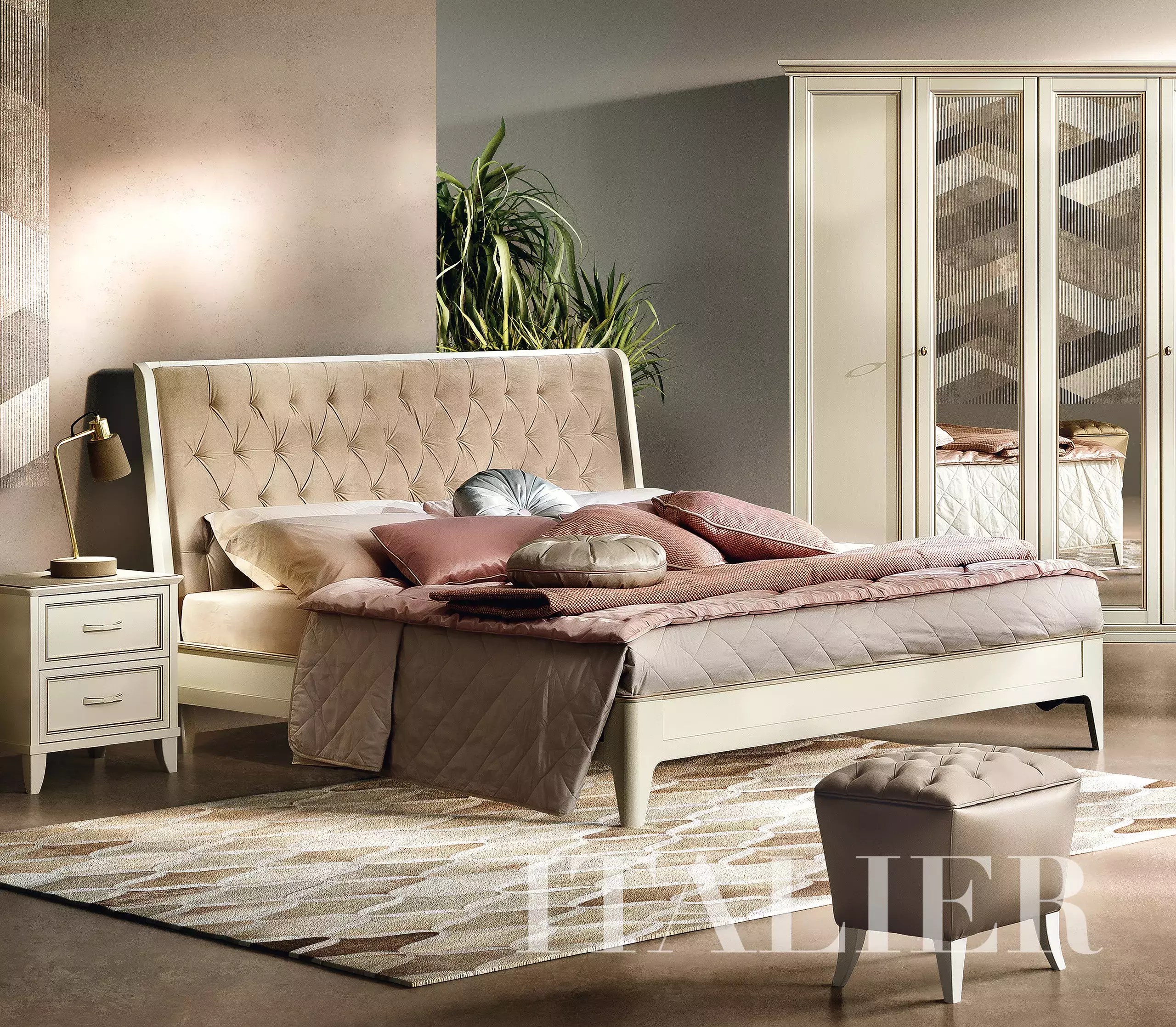 Klasická čalouněná postel Camelgroup Giotto Night Bianco Antico