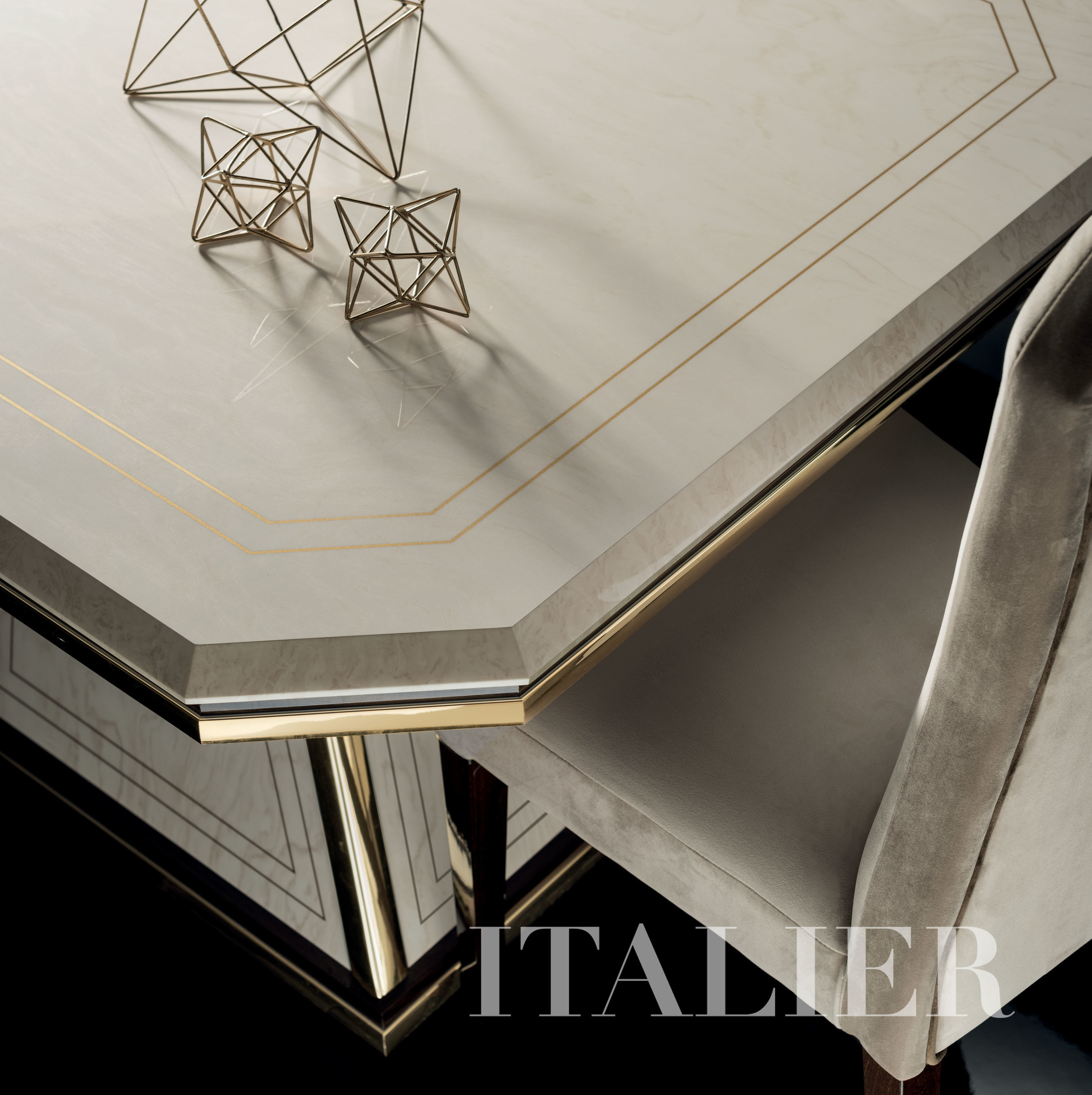 Diamante detail table with chairs