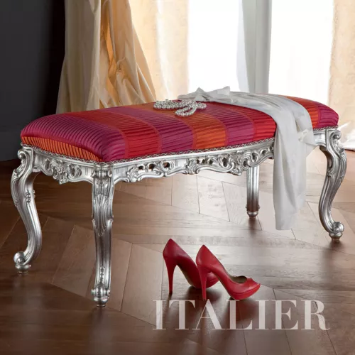 Italian-classic-furniture-bench-pouf-footrest-Bella-Vita-collection-Modenese-Gastone