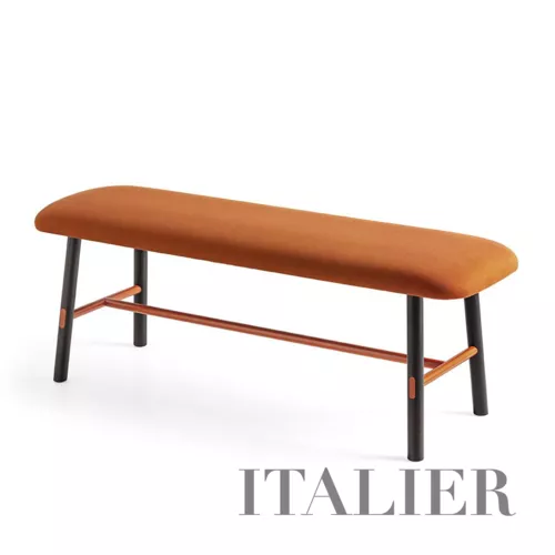 cb5210-yo-connubia-bench-with-wooden-structure-graphite-painted-footrest-and-upholstered-seat-in-saffron-colour
