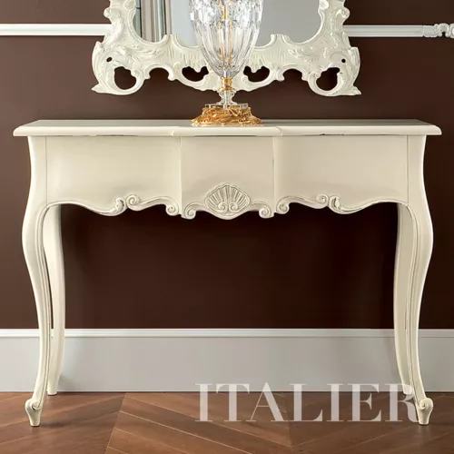 Hardwood-classic-carved-console-and-figured-mirror-Bella-Vita-collection-Modenese-Gastonezter