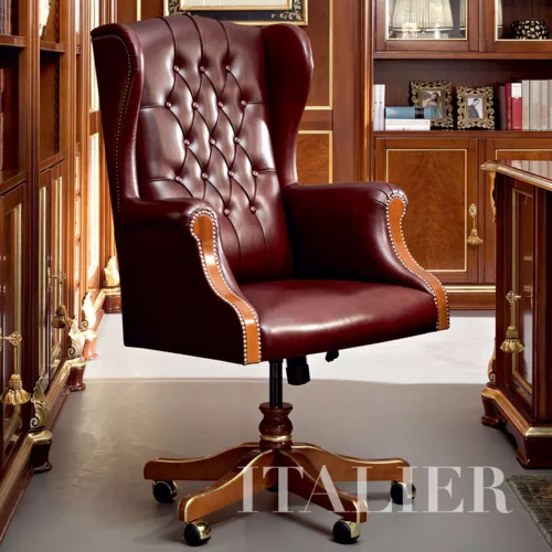 Swivel-armchair-Chesterfield-style-Bella-Vita-collection-Modenese-Gastoneuzjhftgdrf