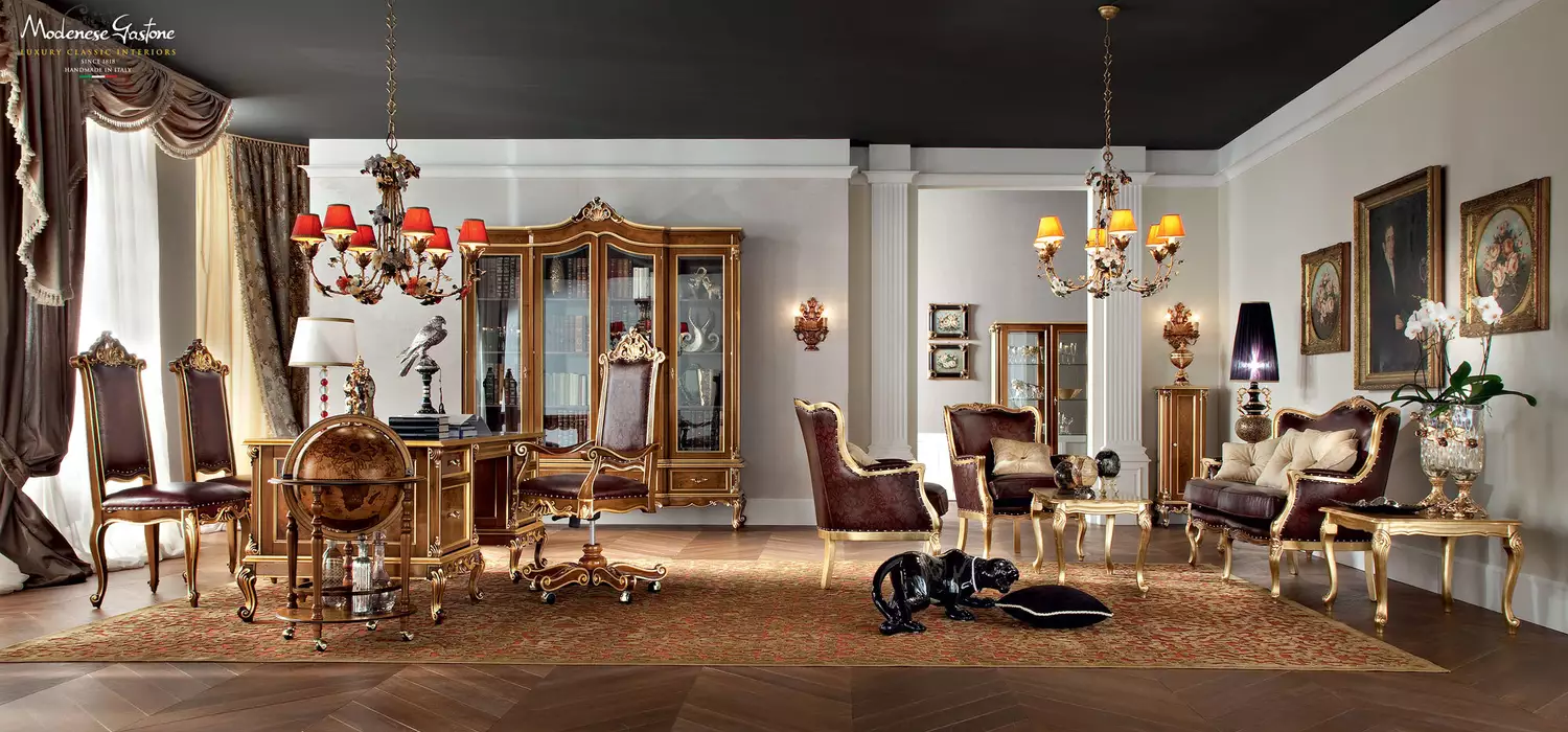 Luxury-classic-hardwood-Italian-furniture-for-furnishing-office-Casanova-collection-Modenese-Gastone