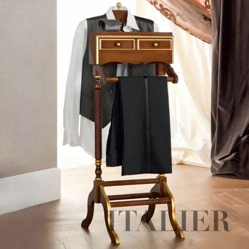 Clothes-rack-luxury-valet-stand-with-two-drawers-Bella-Vita-collection-Modenese-Gastonetzuřre