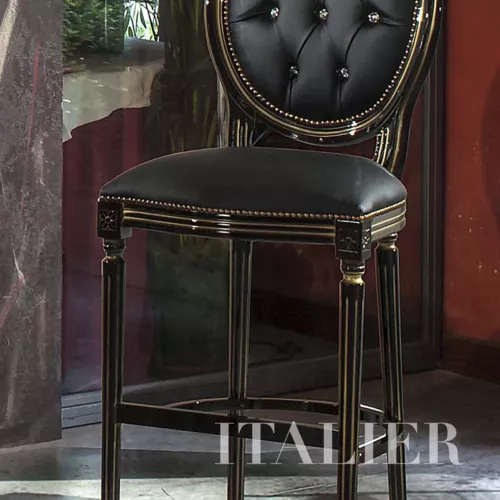 2 - TIFFANIE stool black-gold