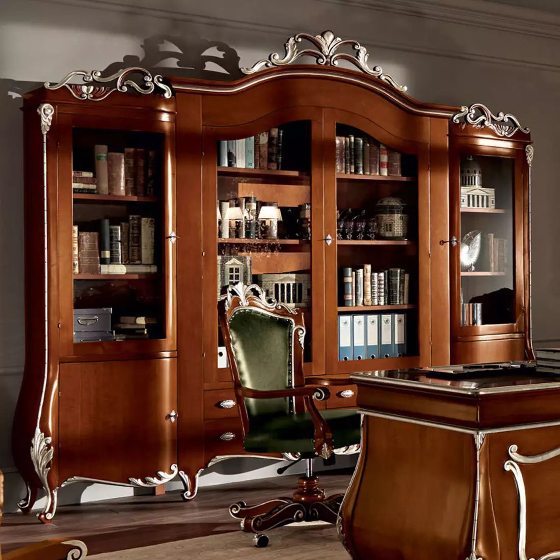 Luxury-classic-office-walnut-handmade-furniture-Villa-Venezia-collection-Modenese-Gastone11