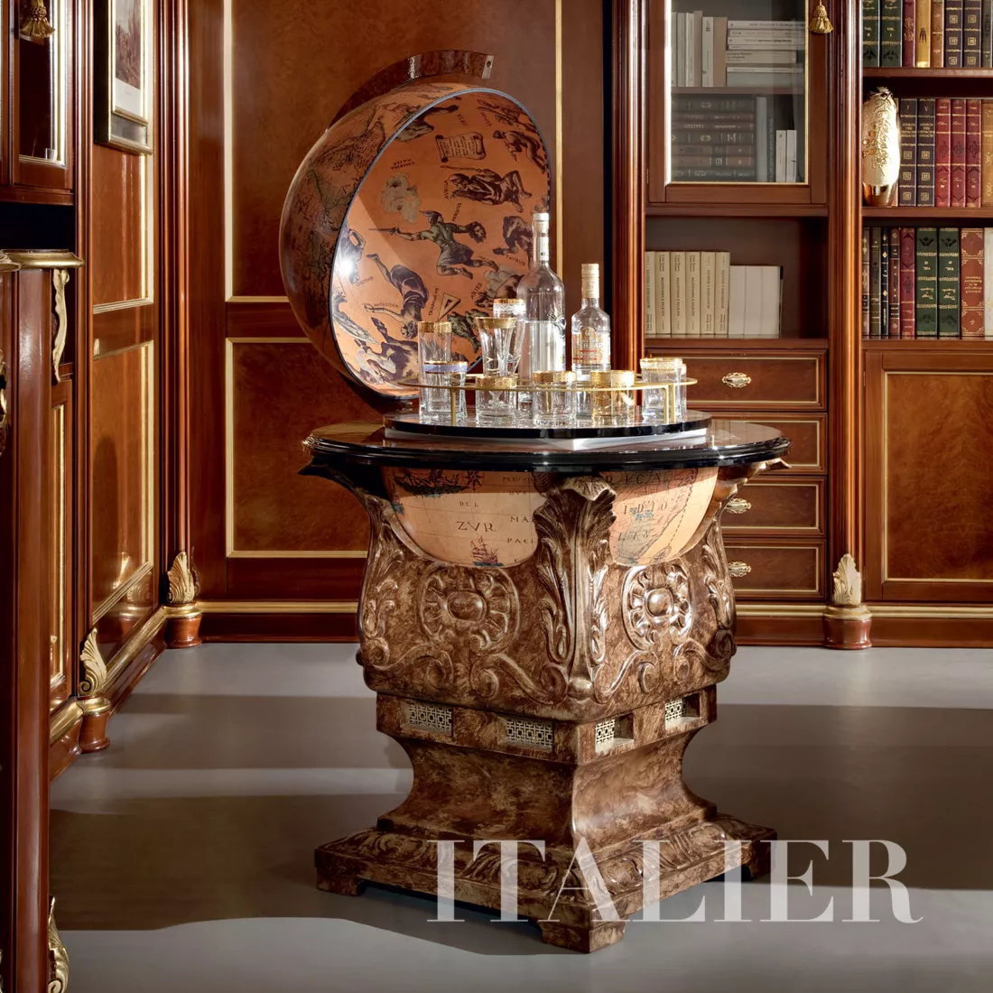 Globe-bar-inlaid-hardwood-luxury-interior-design-Bella-Vita-collection-Modenese-Gastone