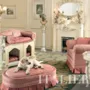 Luxury-upholstered-pet-pouf-soft-fabrics-kennel-Bella-Vita-collection-Modenese-Gastone
