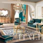 Deluxe-noble-Italian-living-room-with-padded-sofa-and-armchair-Bella-Vita-collection-Modenese-Gastone