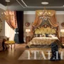 Imperial-bedroom-with-upholstered-and padded-queen-size-bed-Bella-Vita-collection-Modenese-Gastone