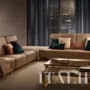 Essenza corner sofa composition.1 with 2 coffee tables
