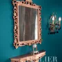 Figured-mirror-and-console-with-copper-leaf-applications-Bella-Vita-collection-Modenese-Gastone