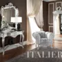 Silver-mirror-and-console-and-padded-armchair-Bella-Vita-collection-Modenese-Gastone