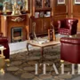 Fireplace-and-Chesterfield-hardwood-sofa-and-armchair-Bella-Vita-collection-Modenese-Gastone