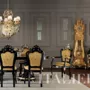 Classical-dining-room-and-grandfather-clock-Villa-Venezia-collection-Modenese-Gastone
