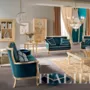 Gold-leaf-living-room-with-padded-sofa-and-armchair-Bella-Vita-collection-Modenese-Gastone