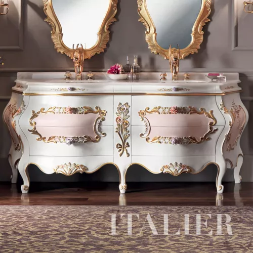 Luxury-bath-with-two-basin-and-gold-mirror-Villa-Venezia-collection-Modenese-GastoneGFTD