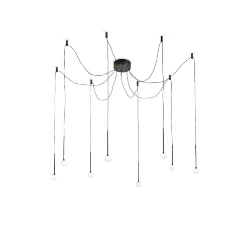 Zavěšený lustr - pavouk LUCCIOLA SP8 NERO
